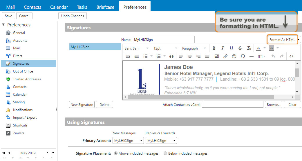 How to Set Up Email Signatures in Zimbra